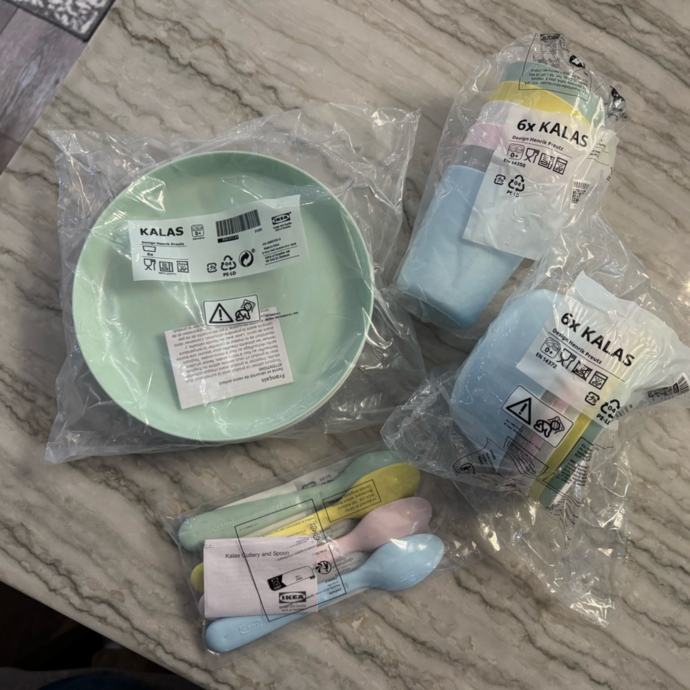 🆕 IKEA 22 pieces PASTEL Kalas Children's Tableware Set | Brand NEW